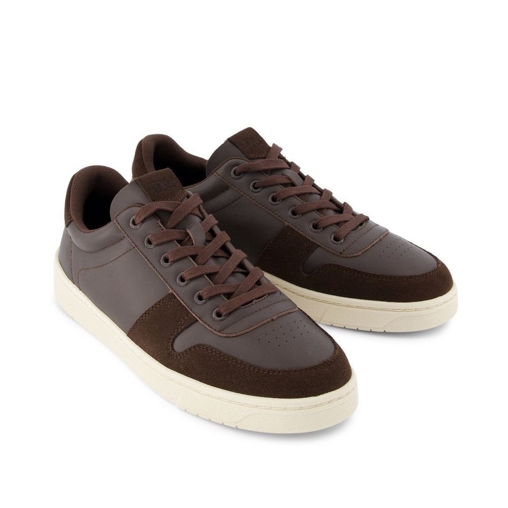 NWOB TOMS TRVL LITE Court Sneaker brown leather men size US 14
